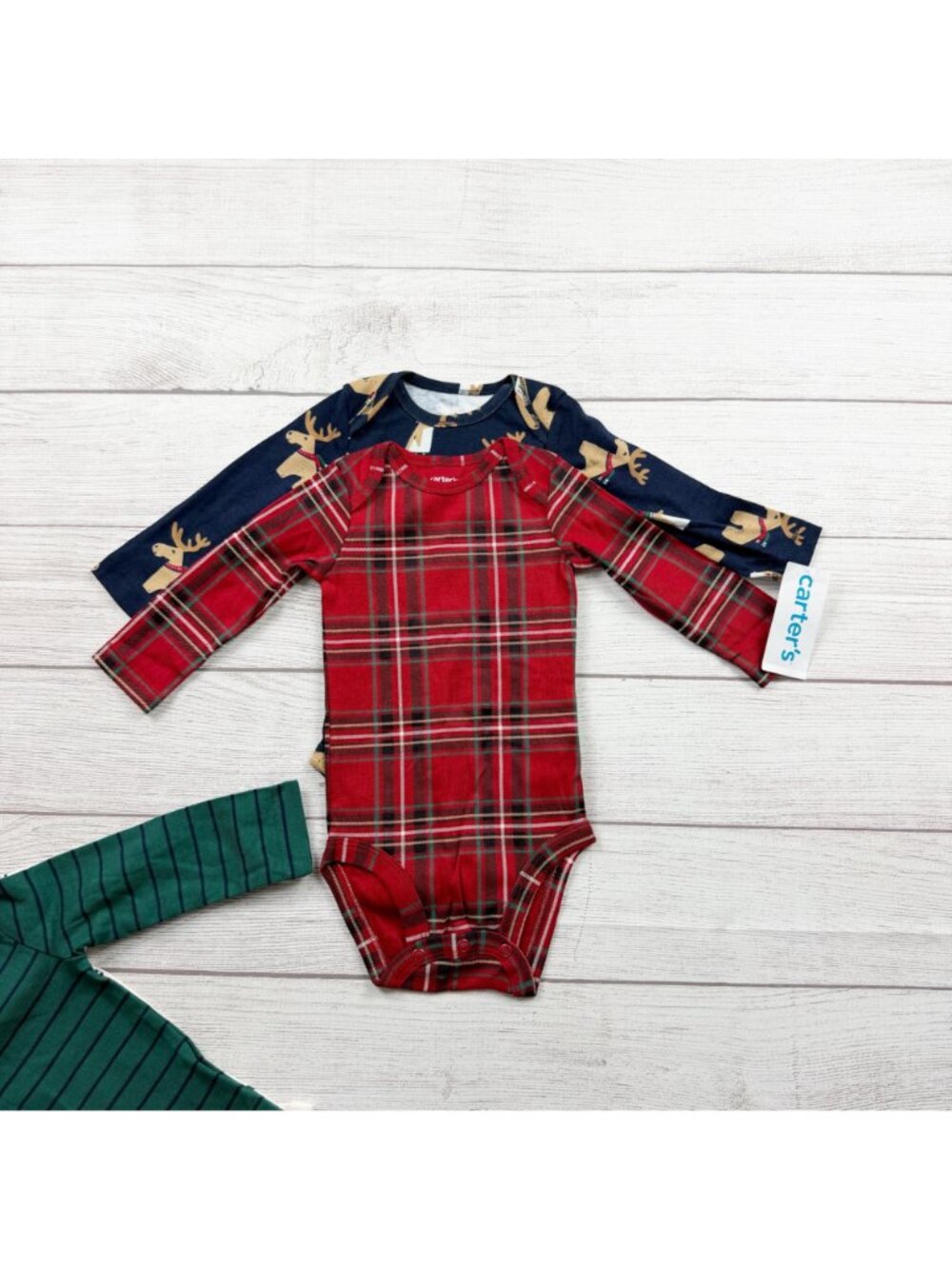 Carter’s Baby Boys Long Sleeve Bodysuits Penguin Moose 4-Pack NWT 3-6 Months - Picture 4 of 6